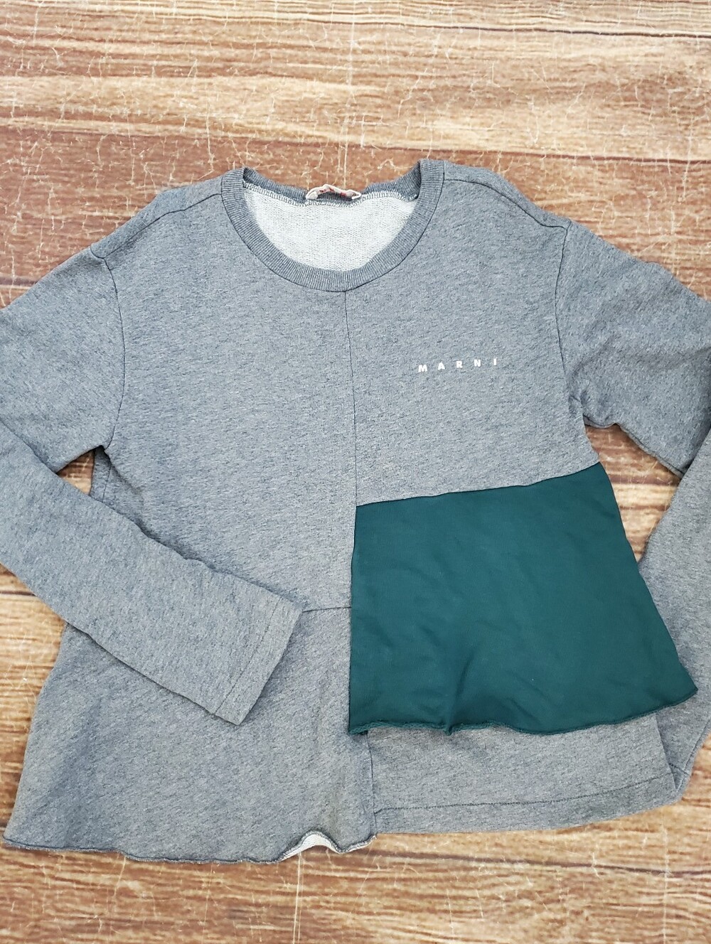 Marni Kids Grey Cotton Peplum Sweatshirt sz 8, 12, 14